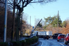 1/13　前日の雪と雨で路面が凍結、事故などで市内大混乱